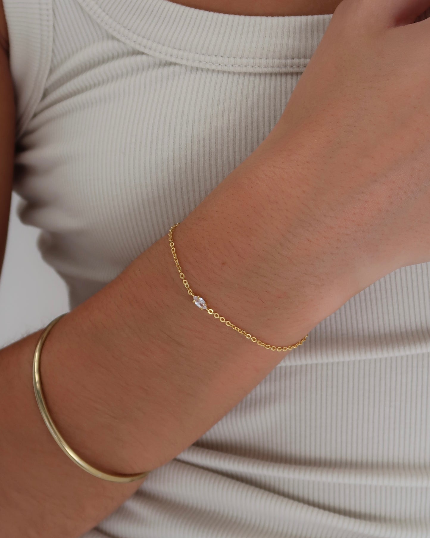 Gold Vermeil Bracelet - Clear