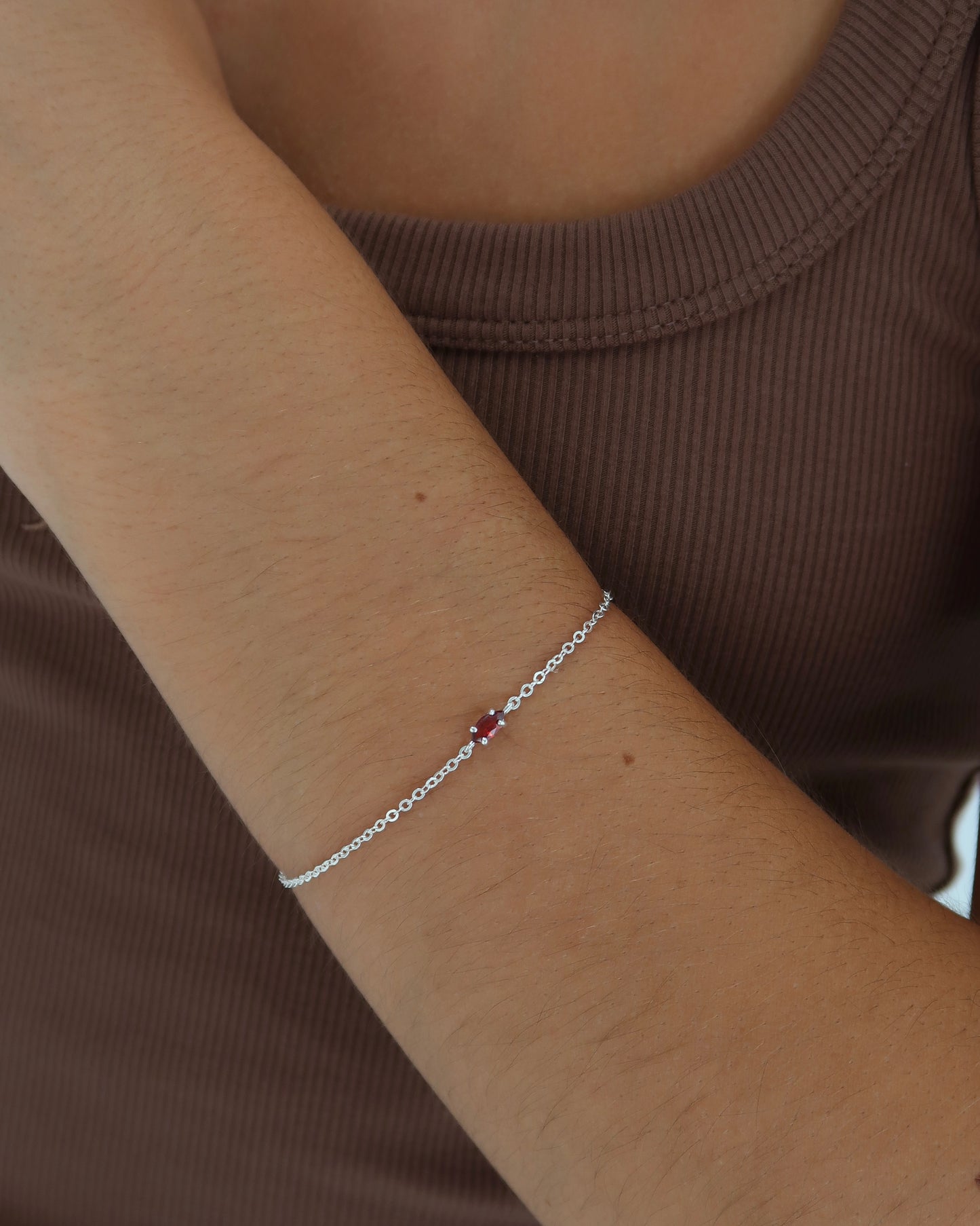 Sterling Silver Bracelet - Red