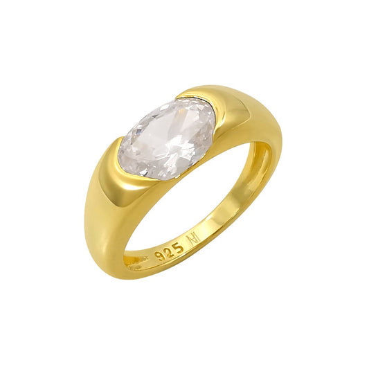 Gold Vermeil Pinky Ring - Clear