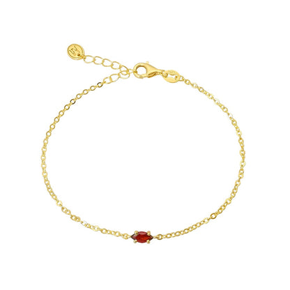 Gold Vermeil Bracelet - Red