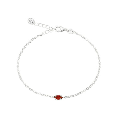 Sterling Silver Bracelet - Red