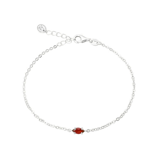 Sterling Silver Bracelet - Red