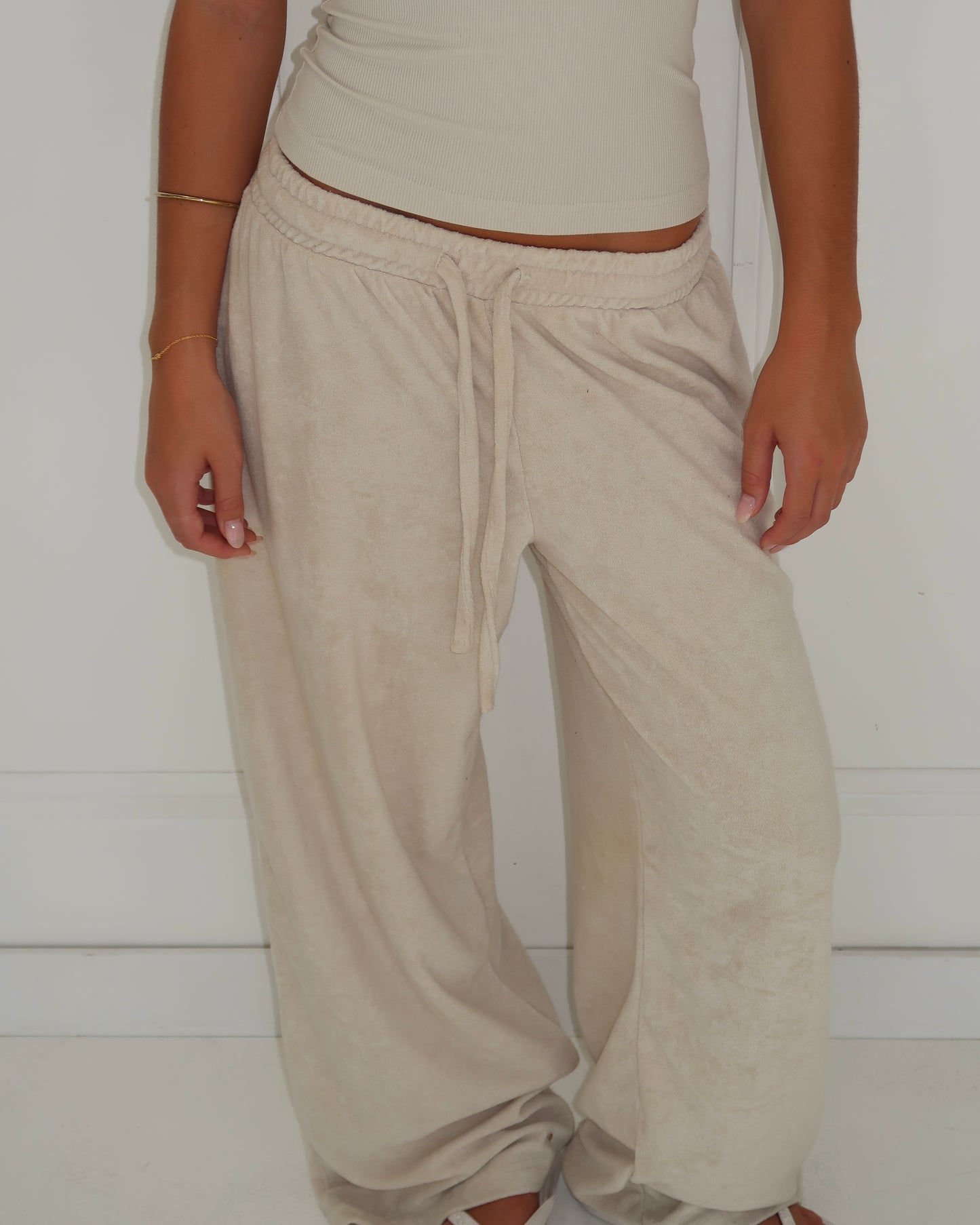 Terry Towelling Pant - Beige