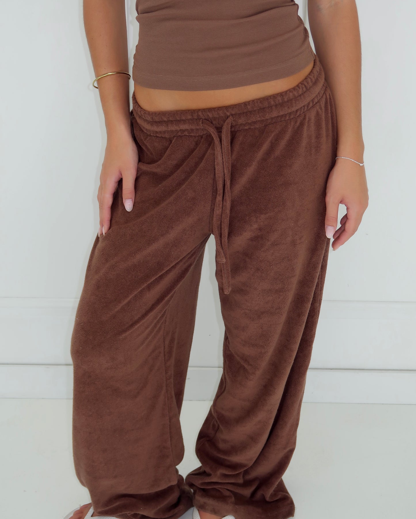 Terry Towelling Pant - Chocolate