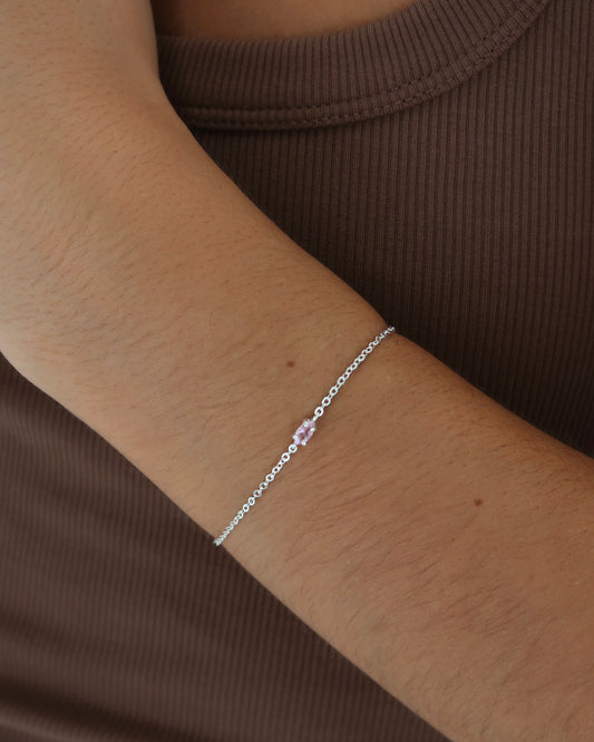 Sterling Silver Bracelet - Pink