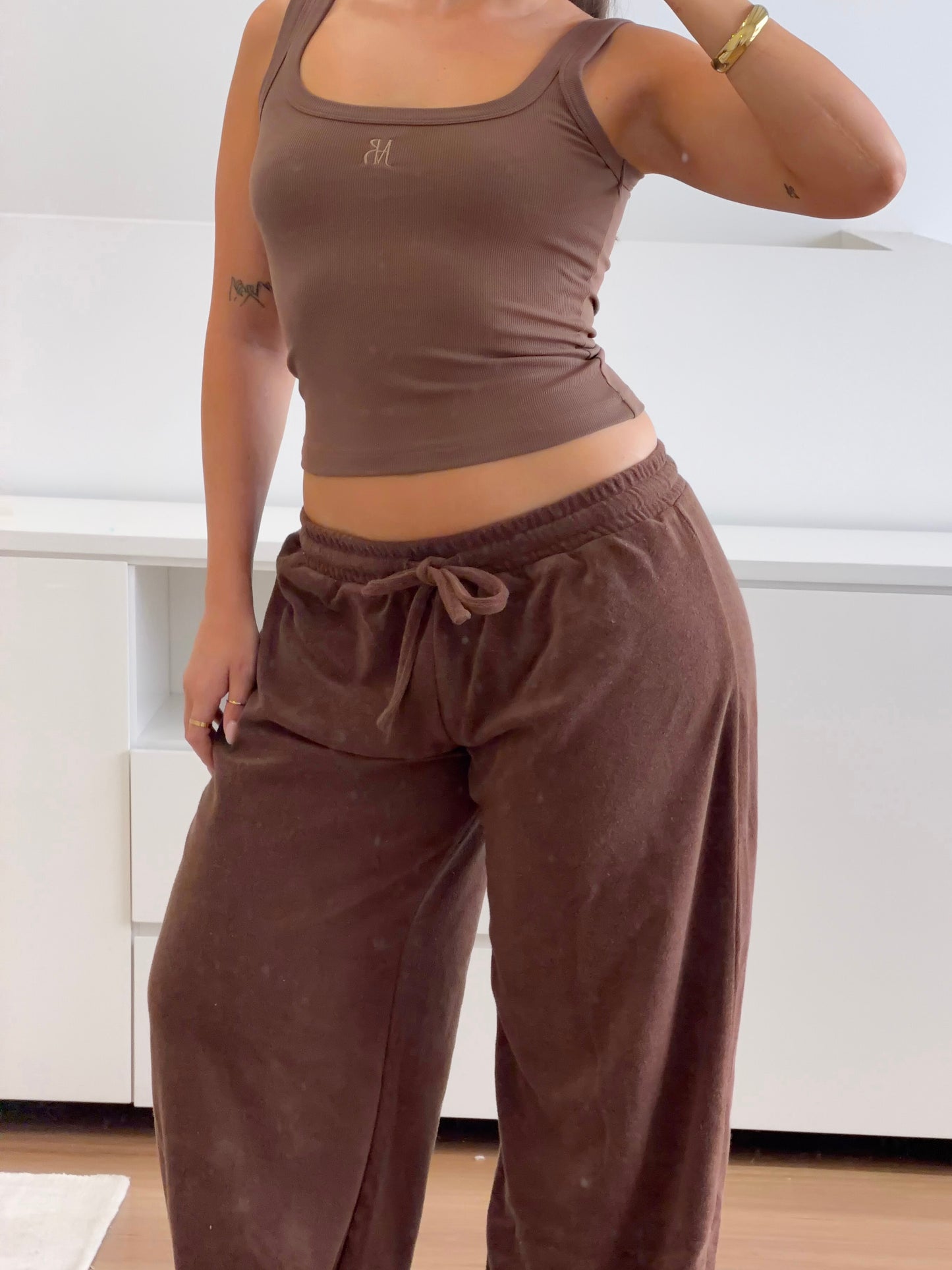 JHM x Remmie Ribbed Tank - Chocolate